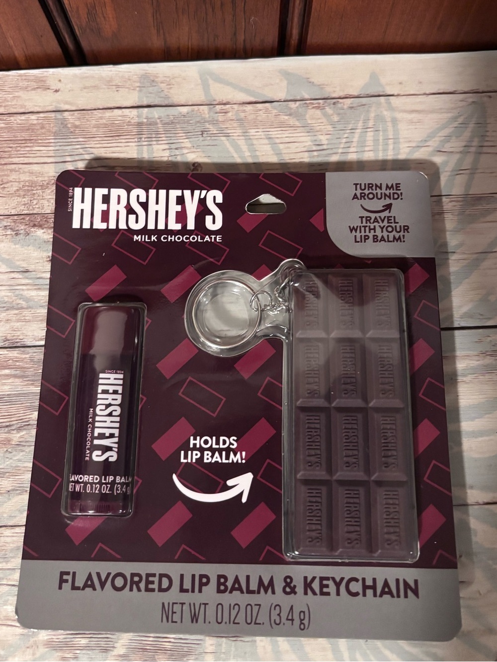 Hersheys Chocolate lip balm with keychain holder